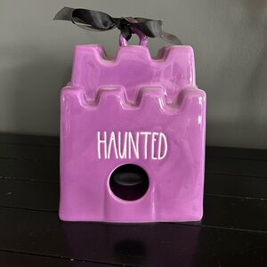 Rae Dunn Purple Haunted House Decor